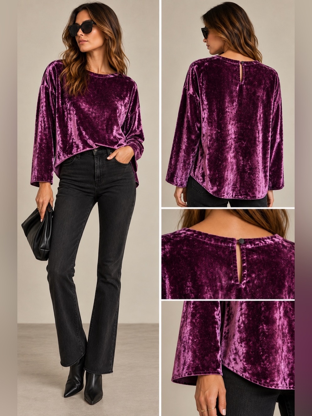 💜 On-Trend FW2026💜
Apny- Crushed Velvet- Long Sleeve Top